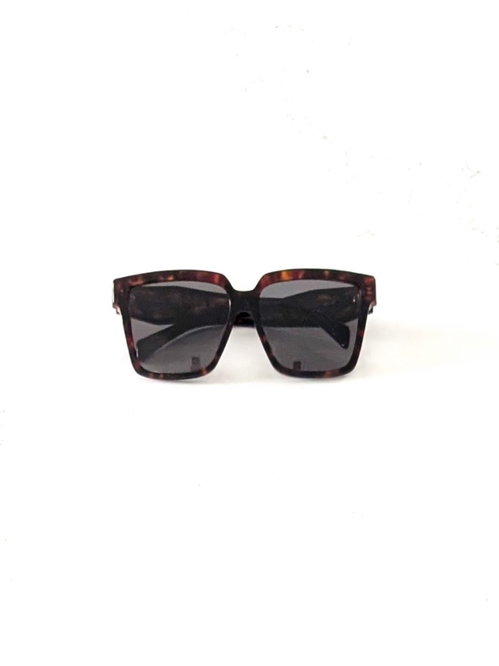 Prada Sunglasses SPR 24Z-F Root Tortoise Dark Grey Square Low Bridge Fit NWT